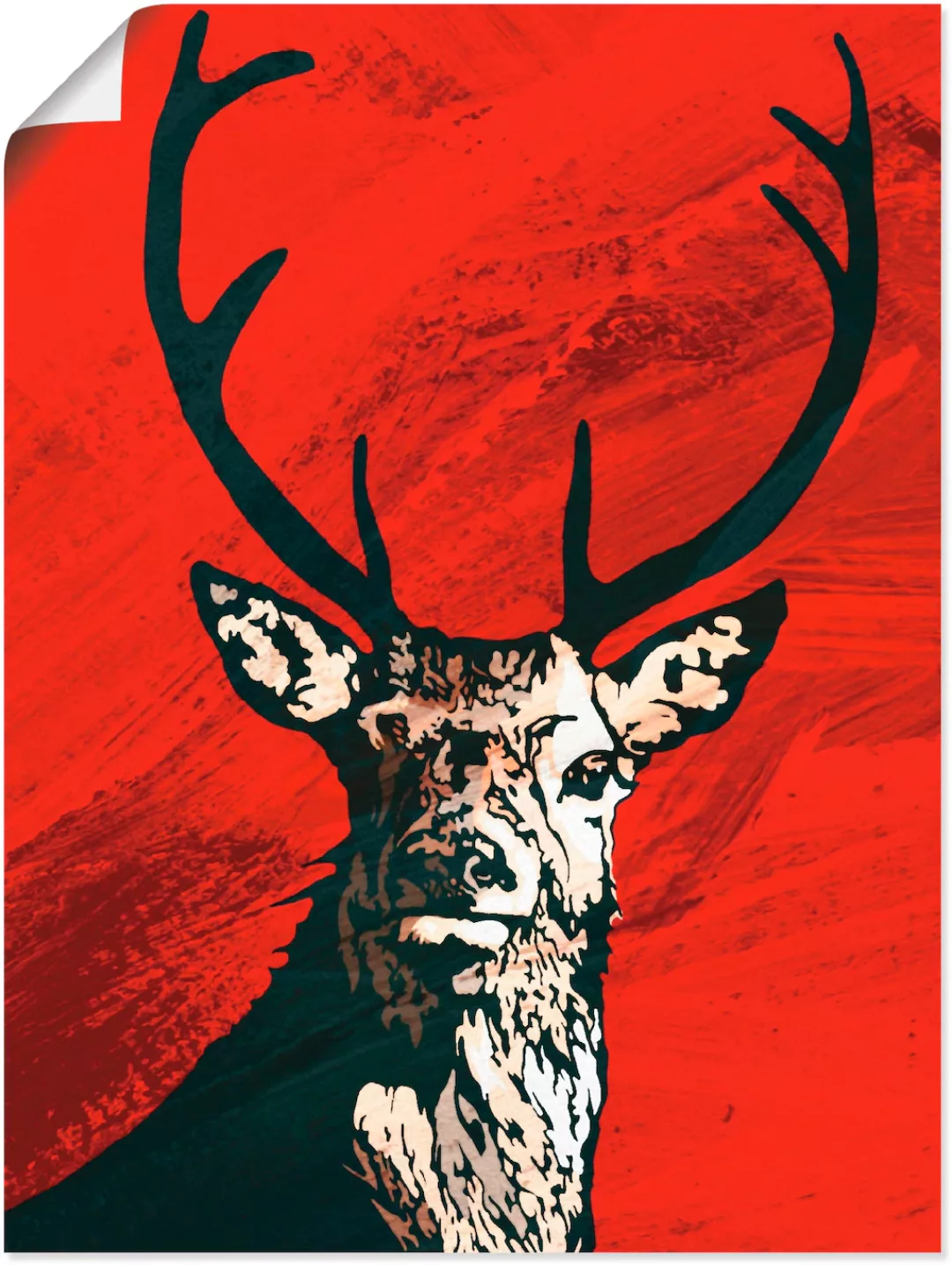 Artland Wandbild "Hirsch", Wildtiere, (1 St.), als Leinwandbild, Poster in günstig online kaufen