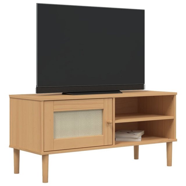 vidaXL TV-Schrank TV-Schrank SENJA Rattan-Optik Schwarz 106x40x49 cm Kiefer günstig online kaufen