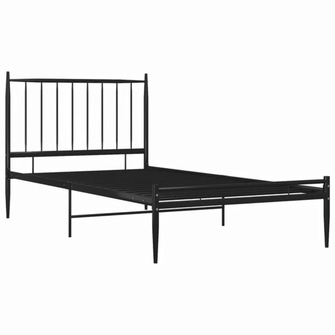 vidaXL Bettgestell Bett Schwarz Metall 90x200 cm Bettgestell günstig online kaufen