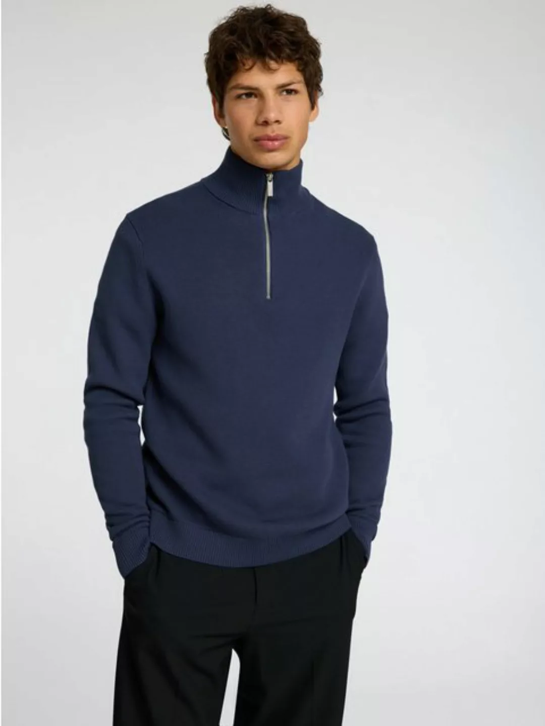 SELECTED HOMME Troyer SLHDANE LS KNIT STRUCTURE HALF ZIP NOOS günstig online kaufen