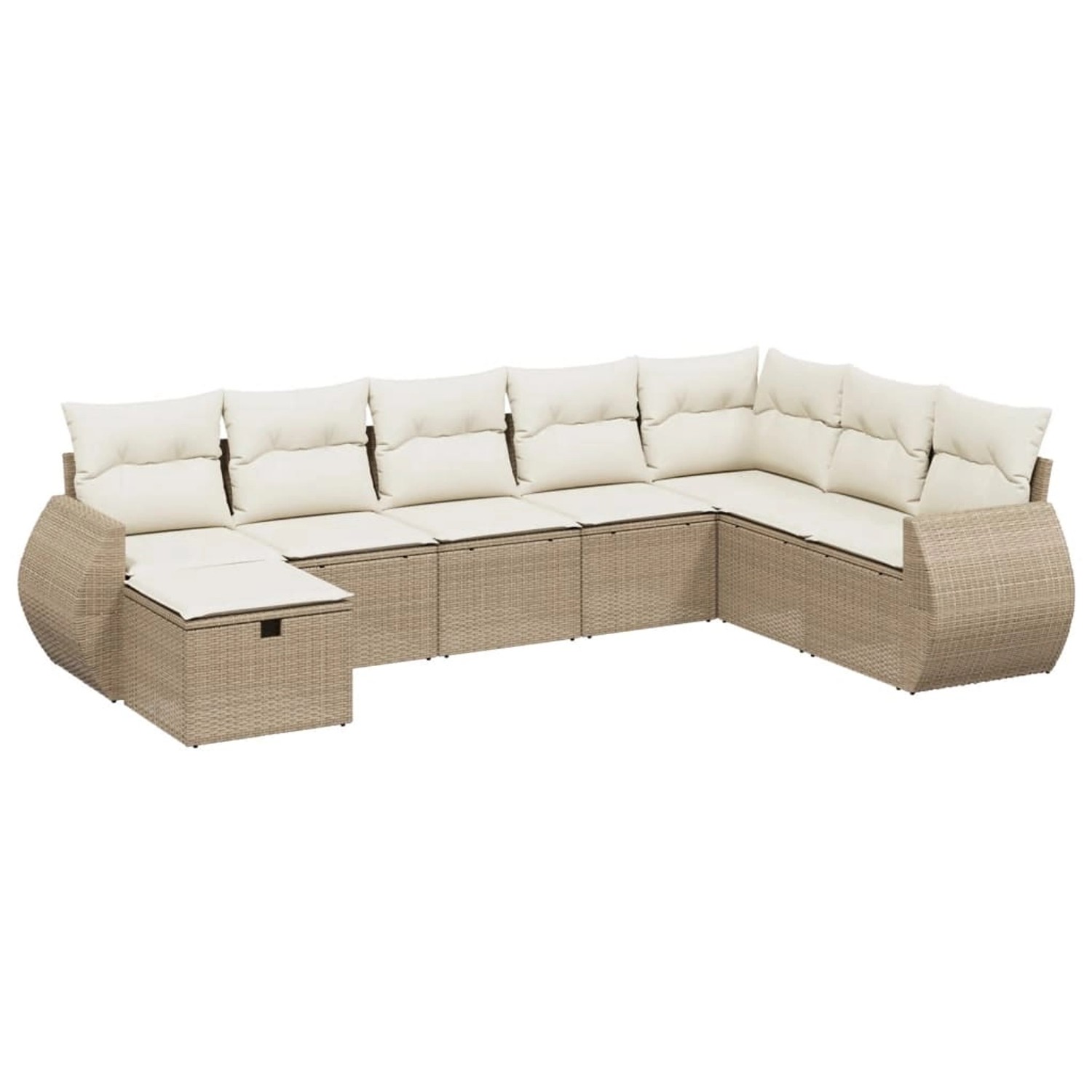 vidaXL 8-Tlg Garten-Sofagarnitur mit Kissen Beige Poly Rattan 3264204 günstig online kaufen