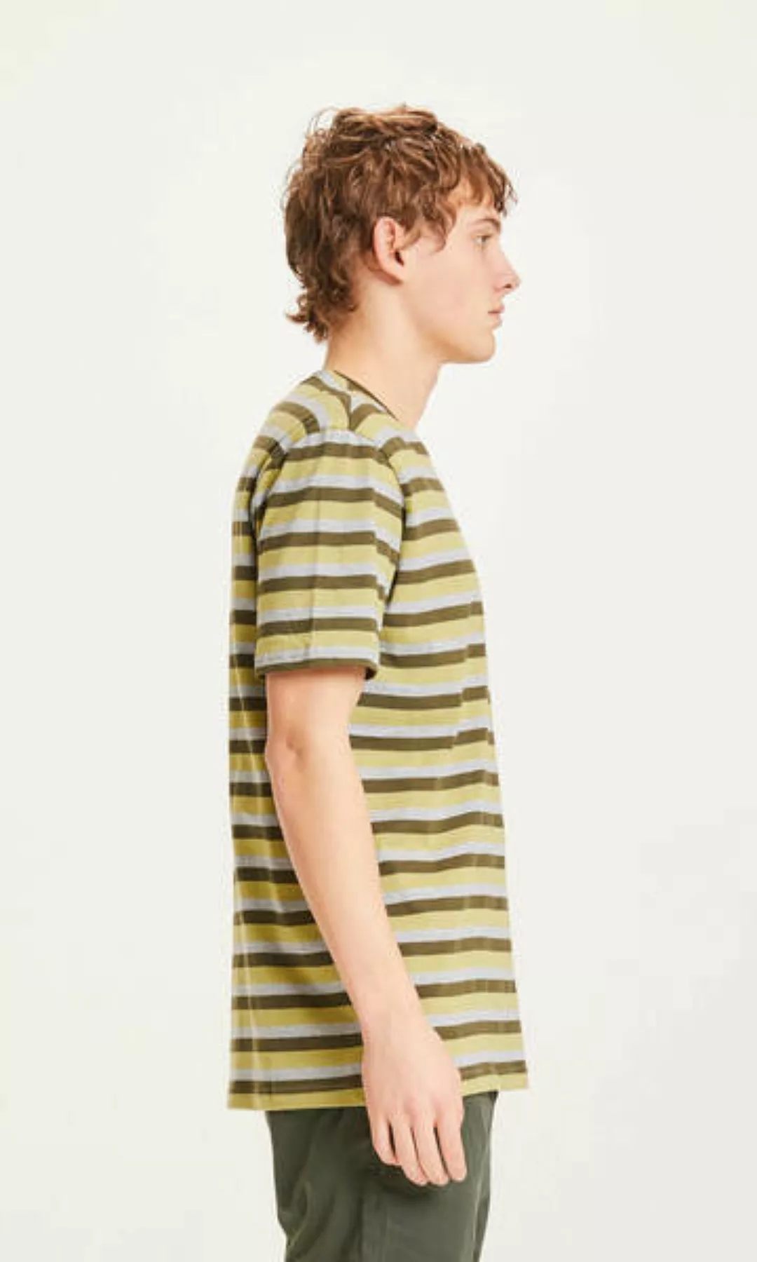 Herren T-shirt "Alder Triple Striped Tee" - Gots/vegan, Forrest Night günstig online kaufen