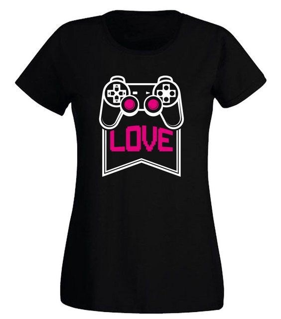 G-graphics T-Shirt Damen T-Shirt - Gaming love Slim-fit-Shirt, mit Frontpri günstig online kaufen