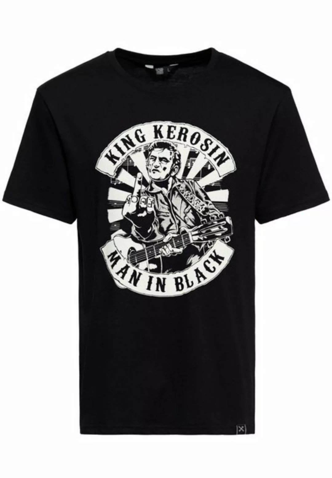 KingKerosin Print-Shirt MAN IN BLACK (1-tlg) Artwork Print günstig online kaufen
