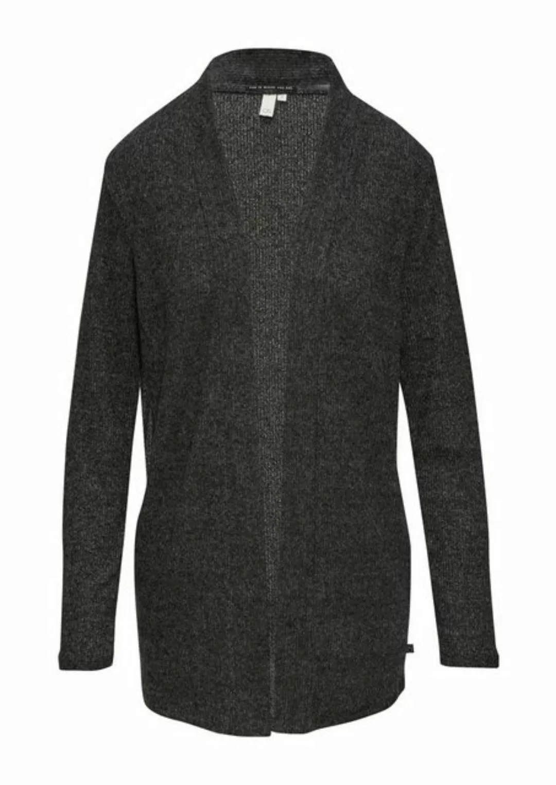 QS Langarmshirt Flauschiger Long-Cardigan mit Rippstruktur günstig online kaufen