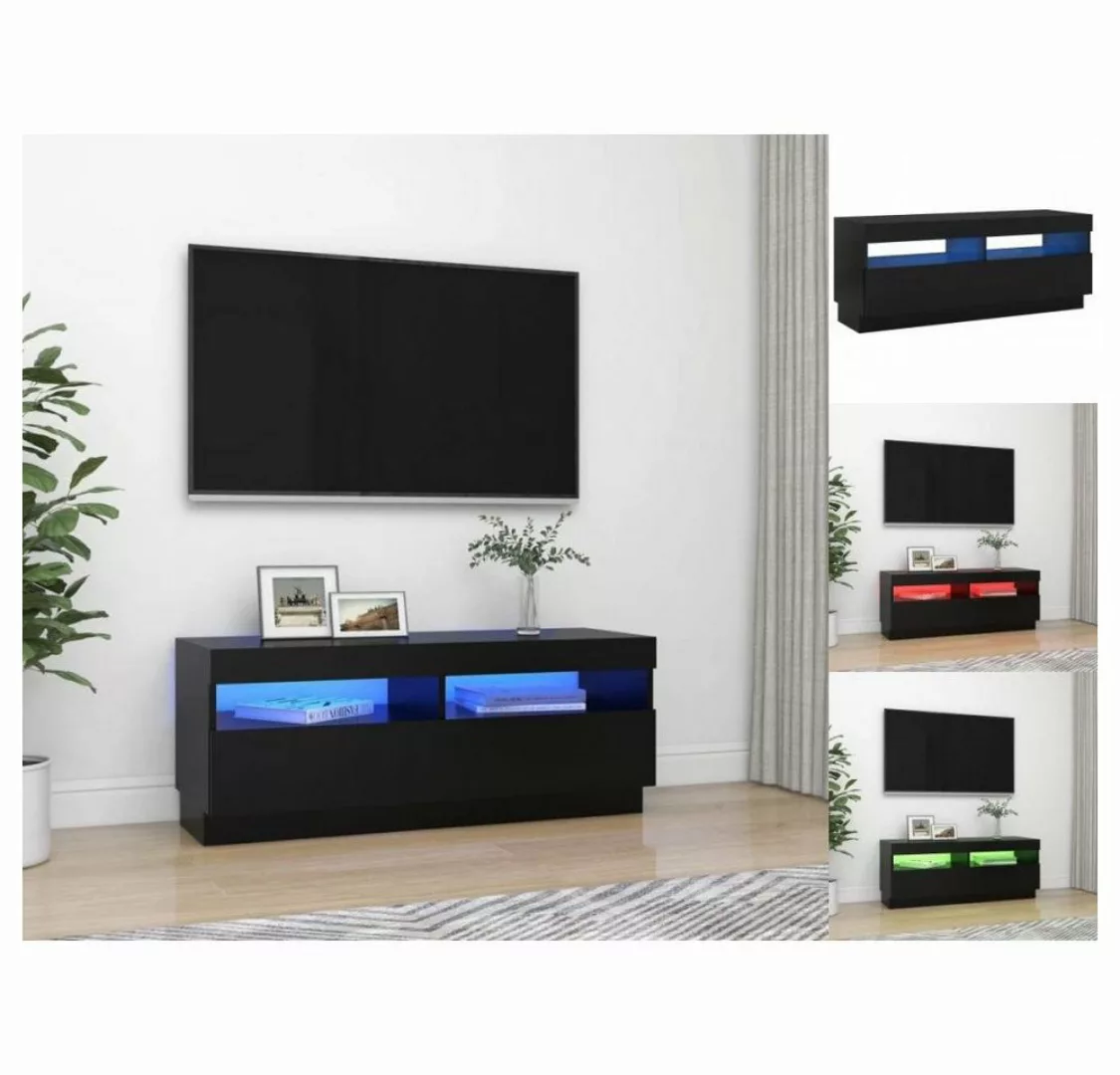 vidaXL TV-Schrank TV-Schrank mit LED-Leuchten Schwarz 100x35x40 cm Lowboard günstig online kaufen