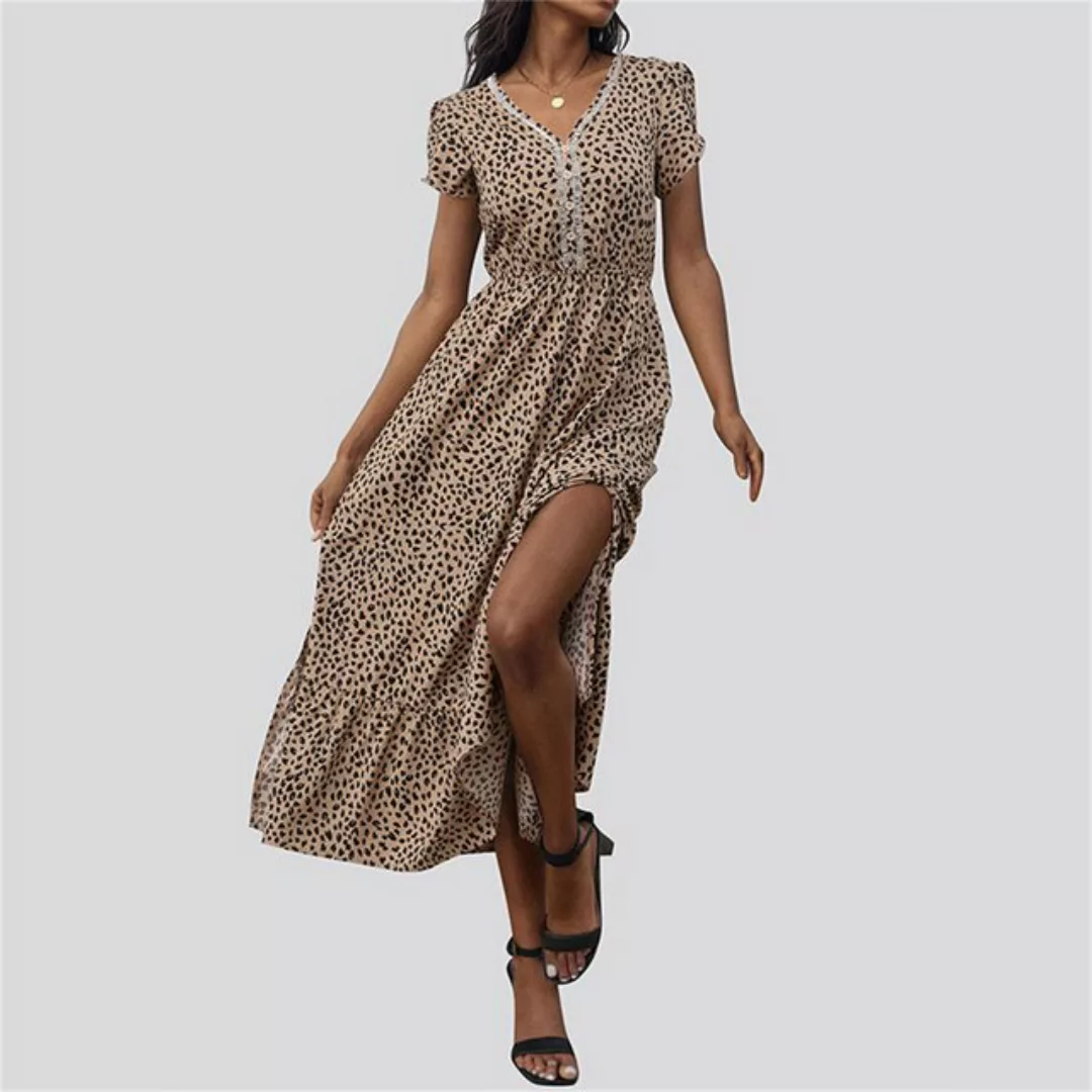 AFAZ New Trading UG Sommerkleid Mittellanges Sommerkleid für Damen mit Leop günstig online kaufen