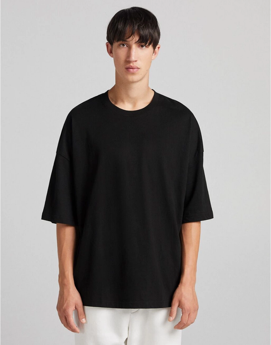 Bershka – Oversize-T-Shirt in Schwarz günstig online kaufen