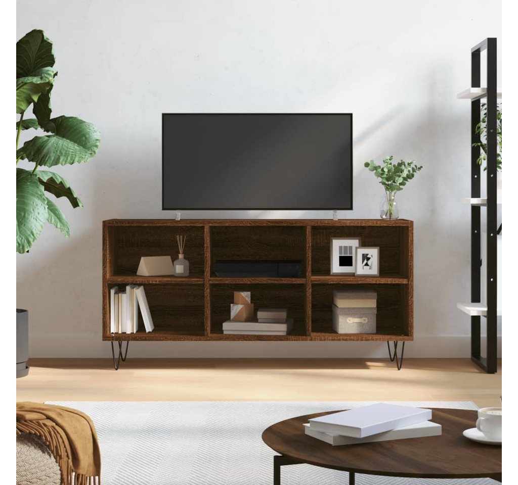 furnicato TV-Schrank Braun Eichen-Optik 103,5x30x50 cm Holzwerkstoff günstig online kaufen