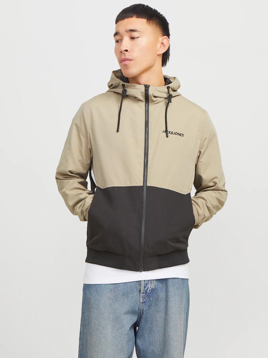 Jack & Jones Blouson "JJERUSH HOOD BOMBER NOOS", mit Kapuze, mit Logo Schri günstig online kaufen