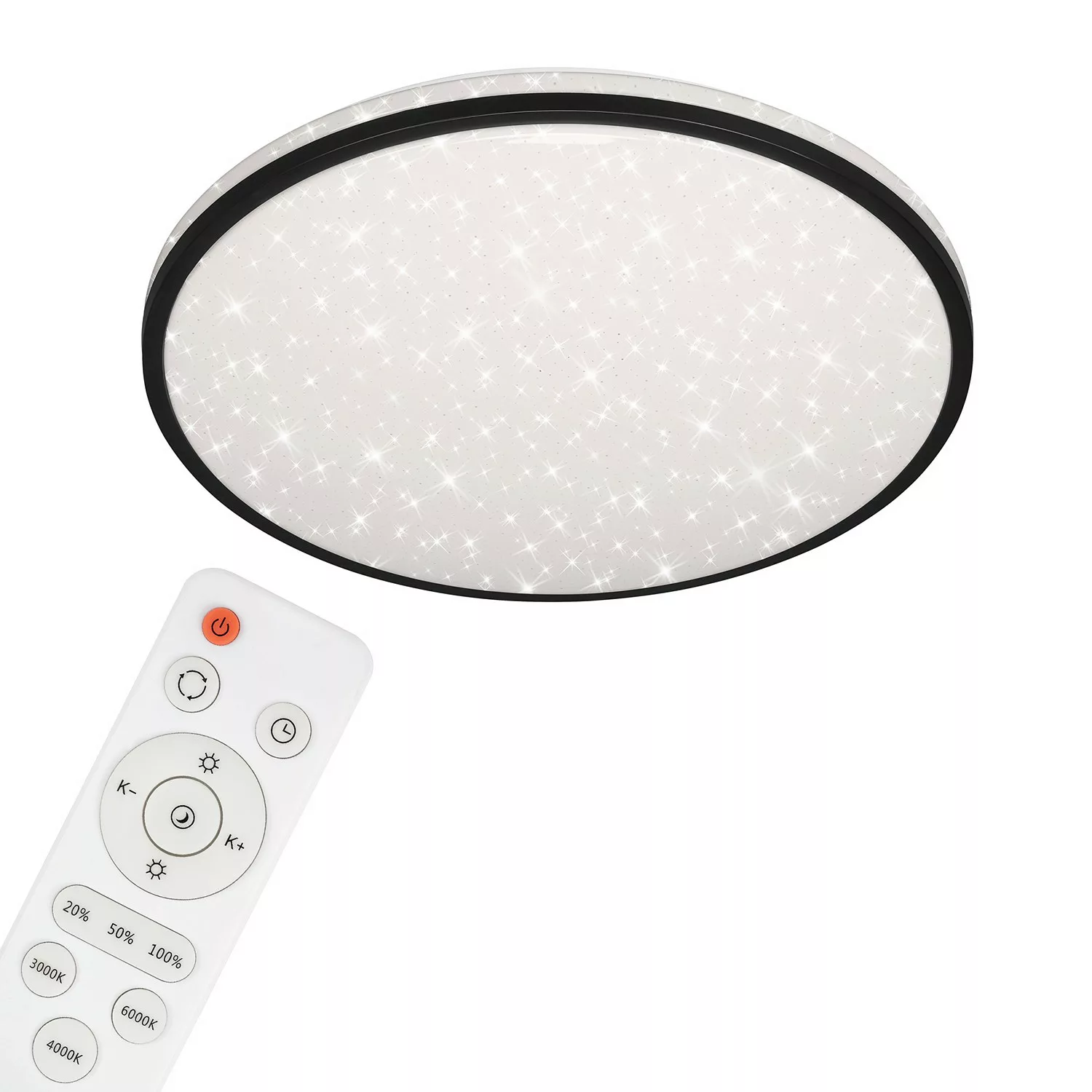 LED-Deckenleuchte, weiß mit schwarzem Ring `groß` ¦ weiß ¦ Maße (cm): H: 9, günstig online kaufen