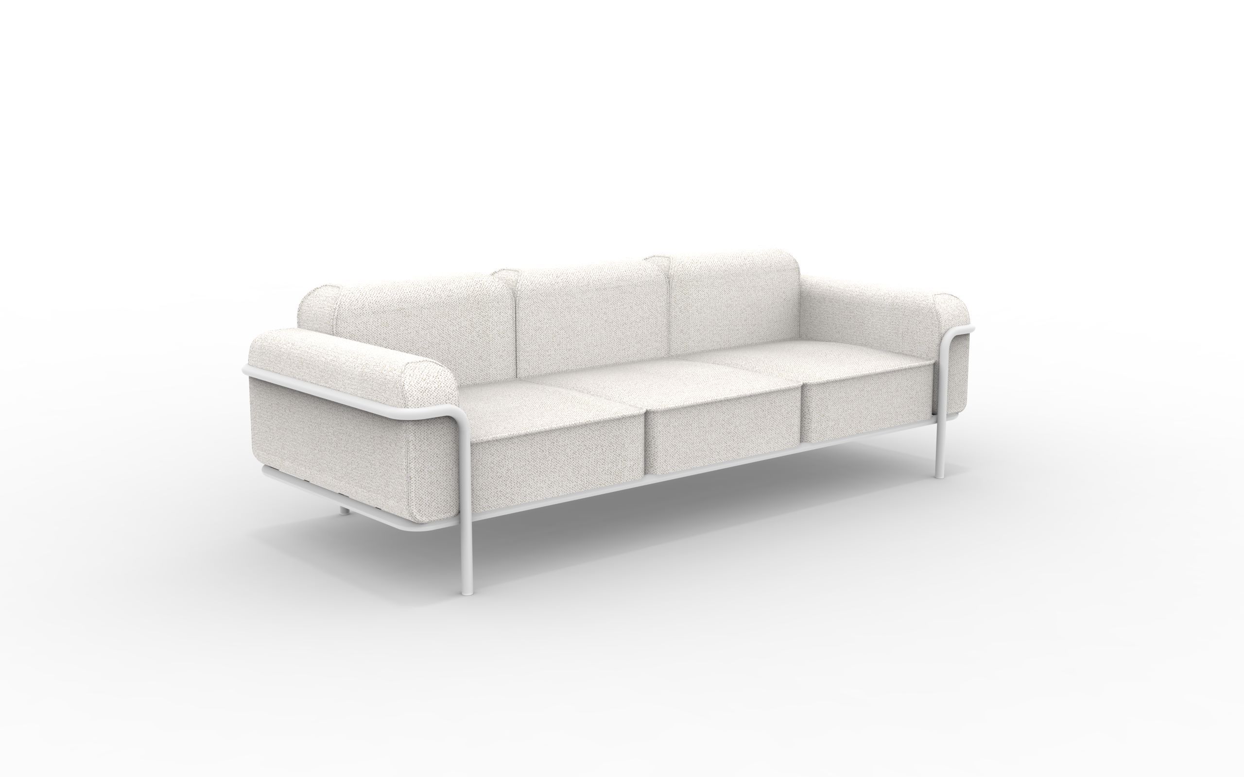Hug 3-Sitzer Outdoor Sofa- Lounge Möbel Cream, Matt Weiß günstig online kaufen