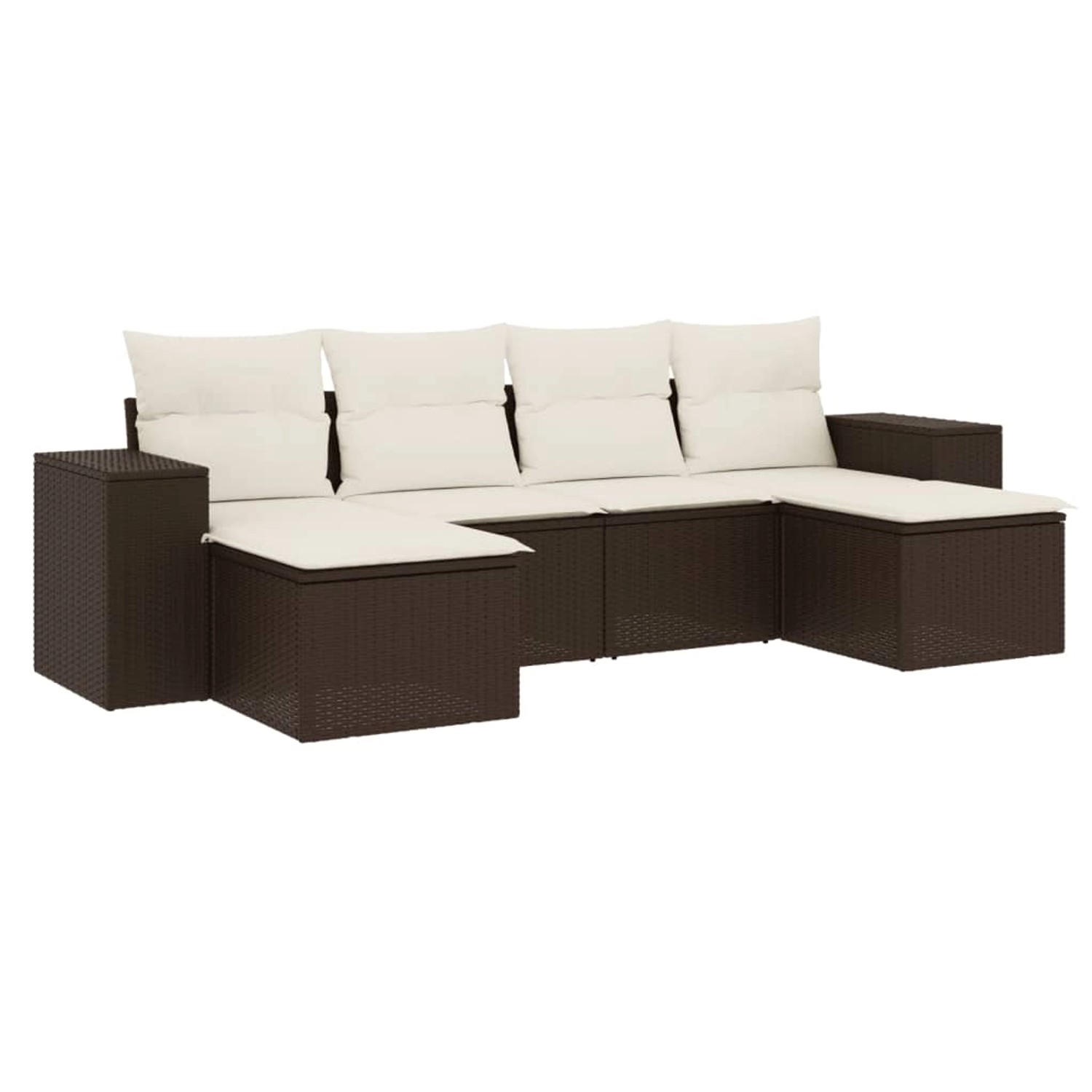 vidaXL 6-Tlg Garten-Sofagarnitur mit Kissen Braun Poly Rattan 3255260 günstig online kaufen