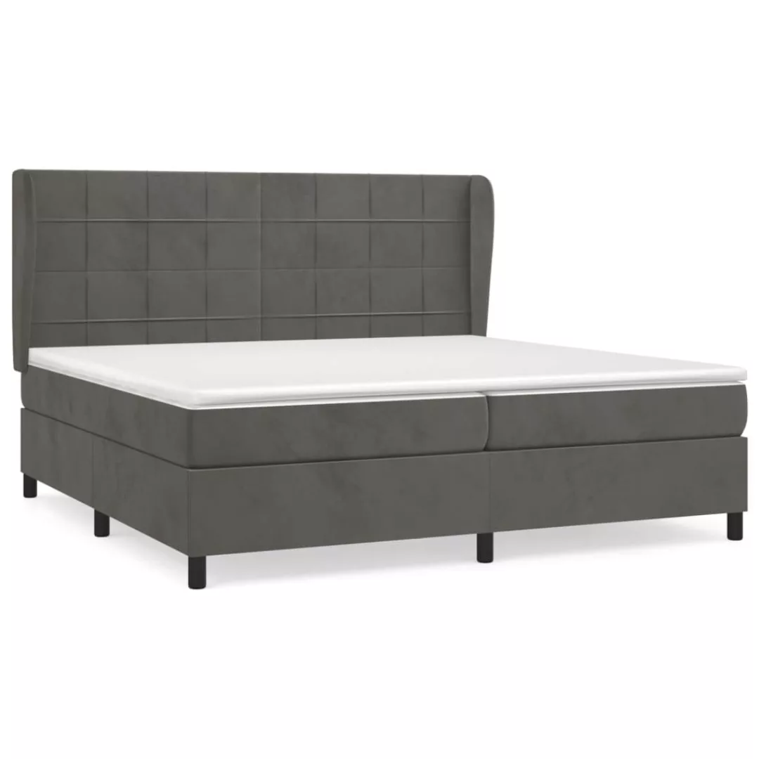 Vidaxl Boxspringbett Mit Matratze Dunkelgrau 200x200 Cm Samt günstig online kaufen