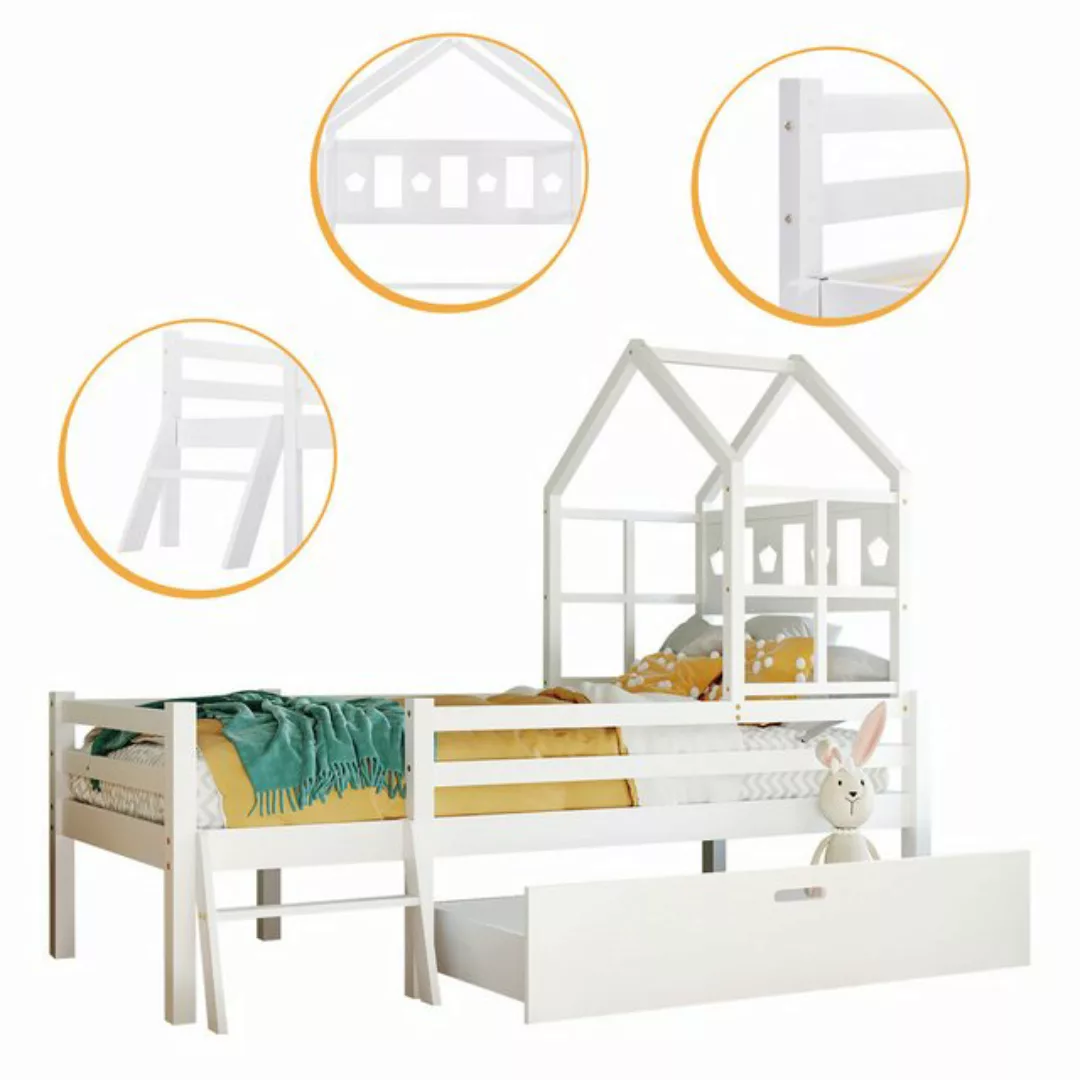 OKWISH Kinderbett Kinder Bett Jugendbett Holzbett Hausbett Kinderhaus Massi günstig online kaufen