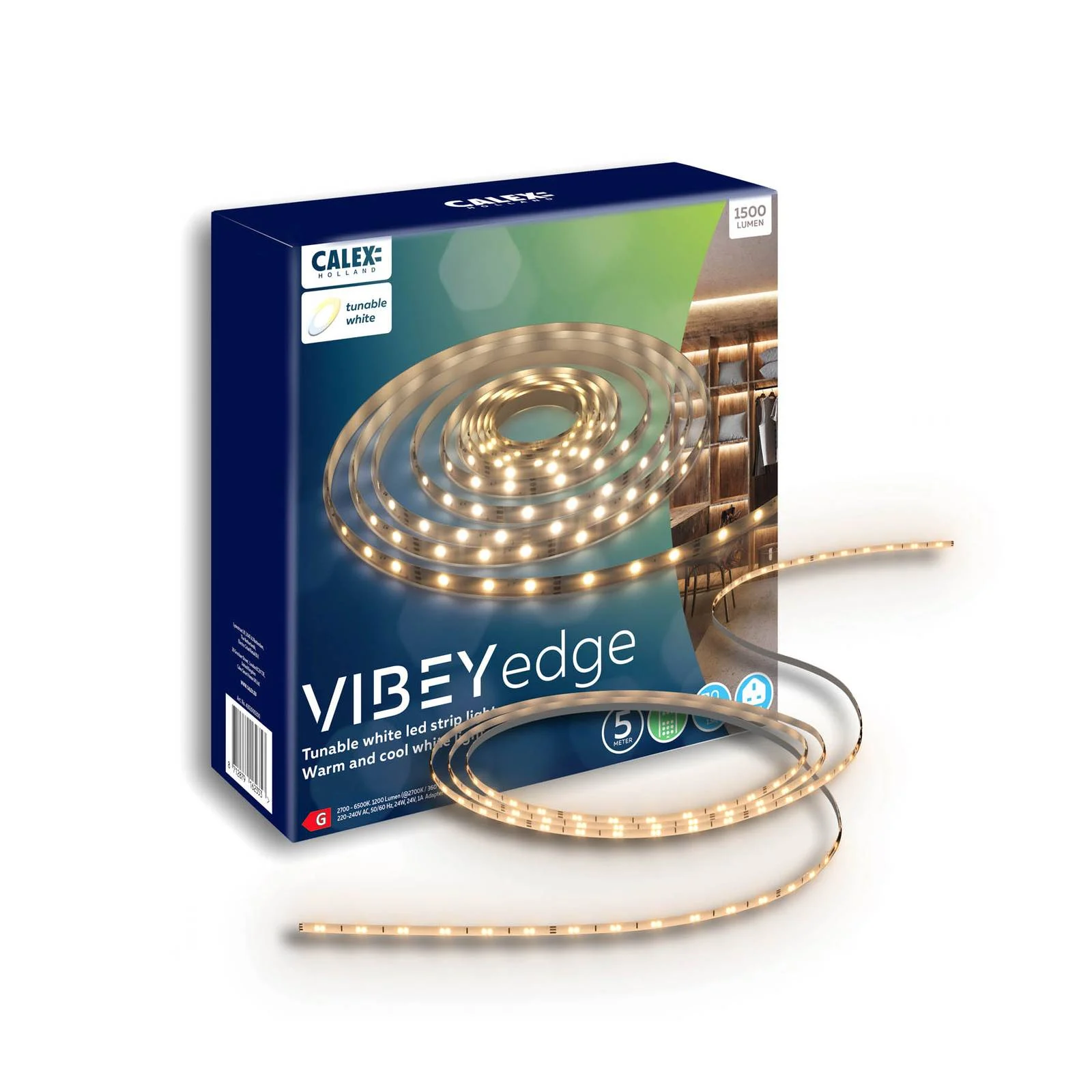 Calex LED-Strip Vibey, Länge 5 m, Stecker, Remote, CCT günstig online kaufen