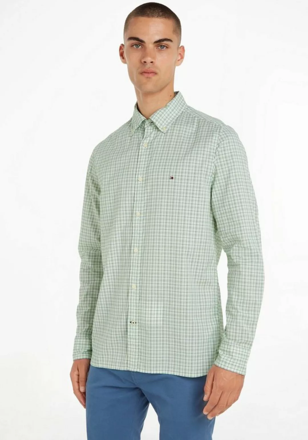 Tommy Hilfiger Langarmhemd NATURAL SOFT GRID CHK SF SHIRT in karierter Opti günstig online kaufen