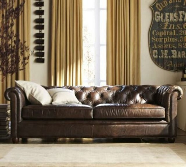 JVmoebel 3-Sitzer Chesterfield 3 Sitzer Kunstleder Polster Couch Garnitur E günstig online kaufen