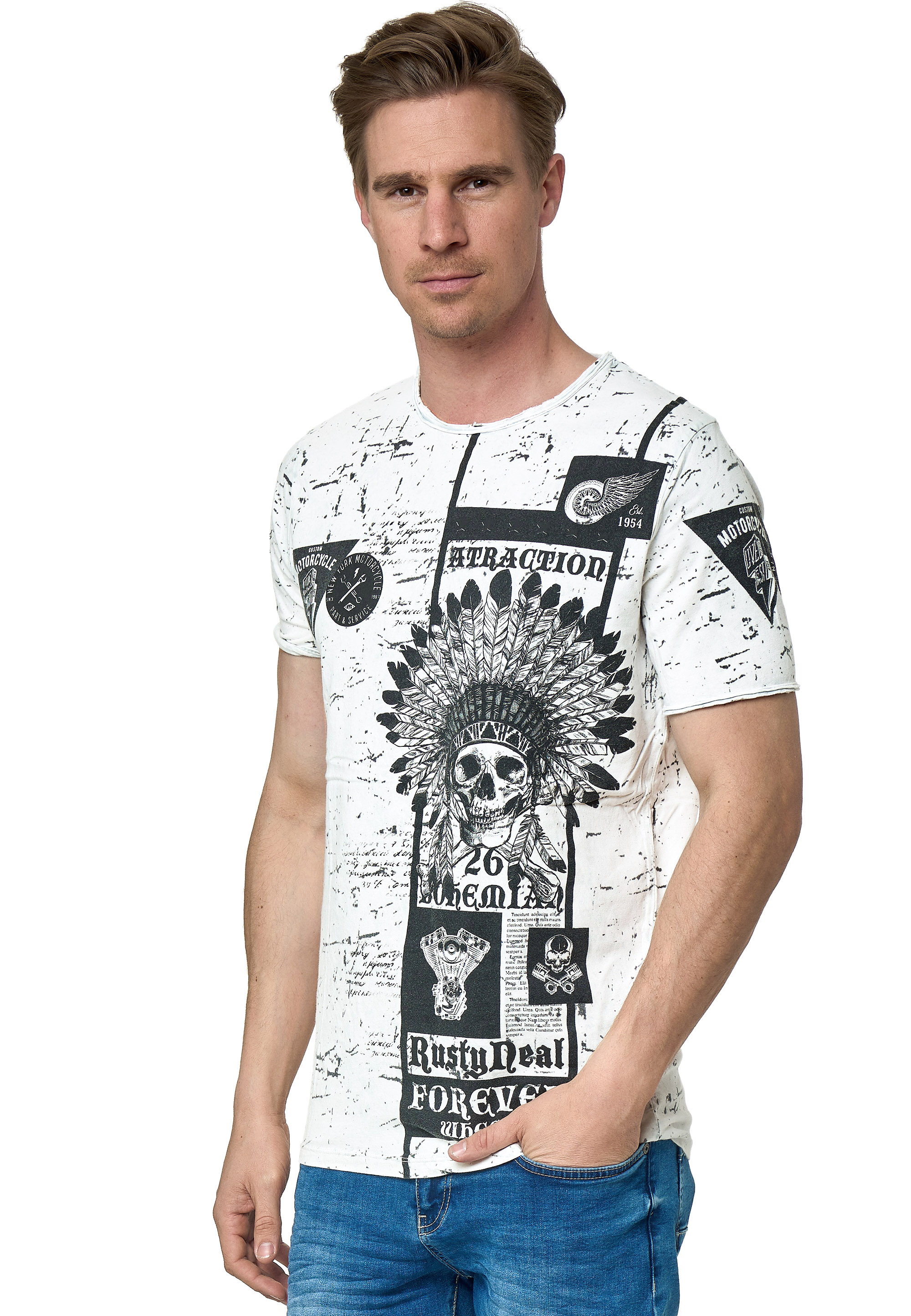 Rusty Neal T-Shirt, mit coolem Skull-Print günstig online kaufen