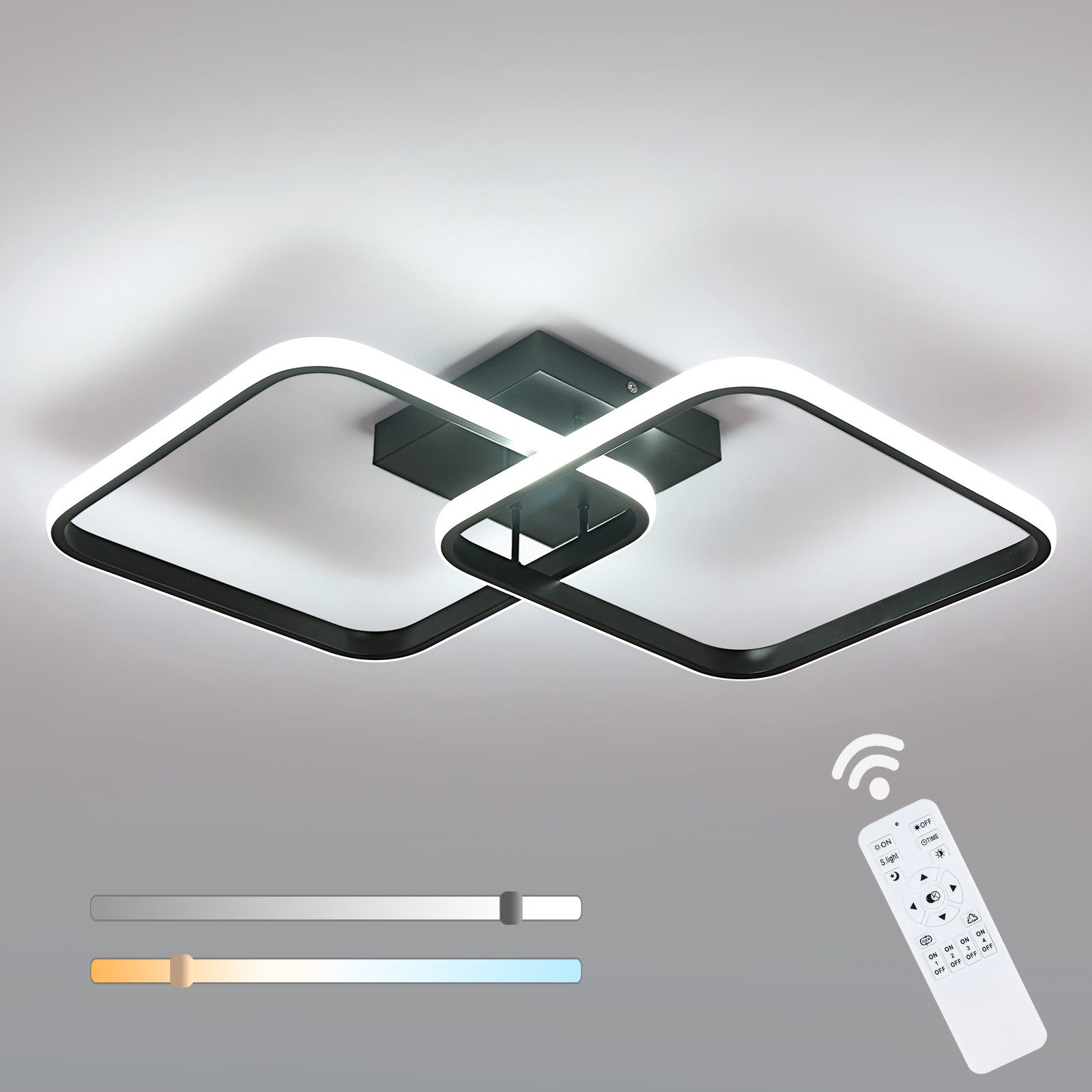 Goeco LED Deckenleuchte LED-Aluminiumlampe, quadratische Wohnzimmerlampe, günstig online kaufen
