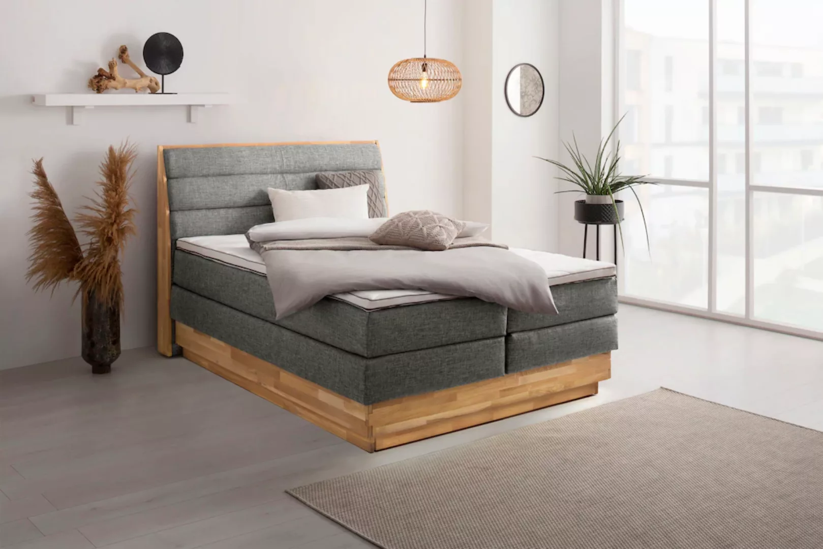 OTTO products Boxspringbett "Jenna", ohne LED-Beleuchtung, mit zertifiziert günstig online kaufen