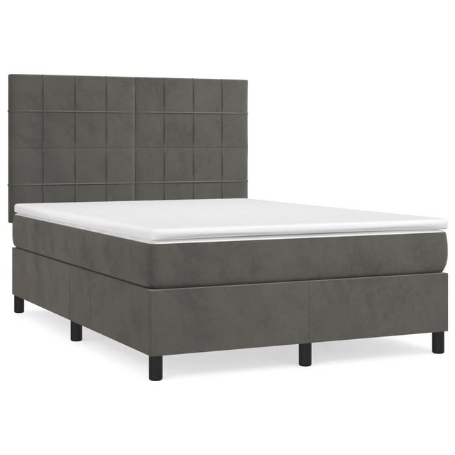 Vidaxl Boxspringbett Mit Matratze Dunkelgrau 140x190 Cm Samt günstig online kaufen