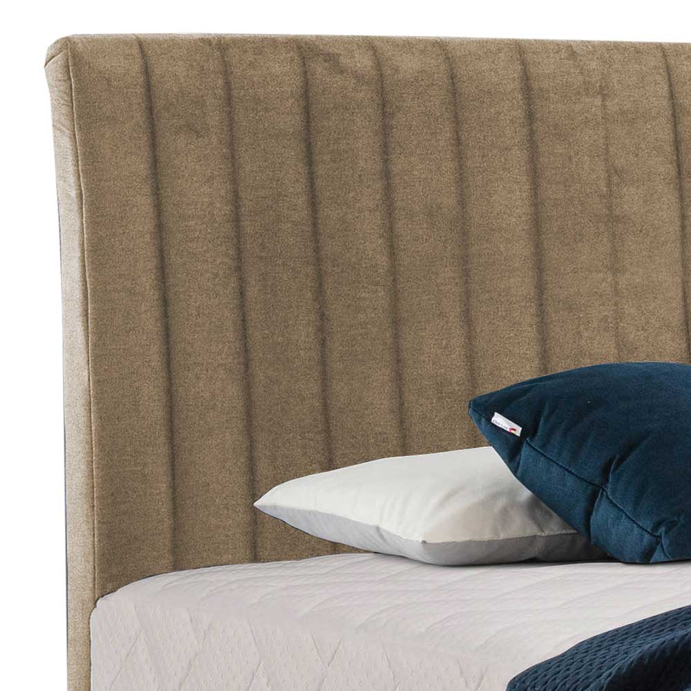 Boxspringbett Doppelbett aus Velours in Beige günstig online kaufen