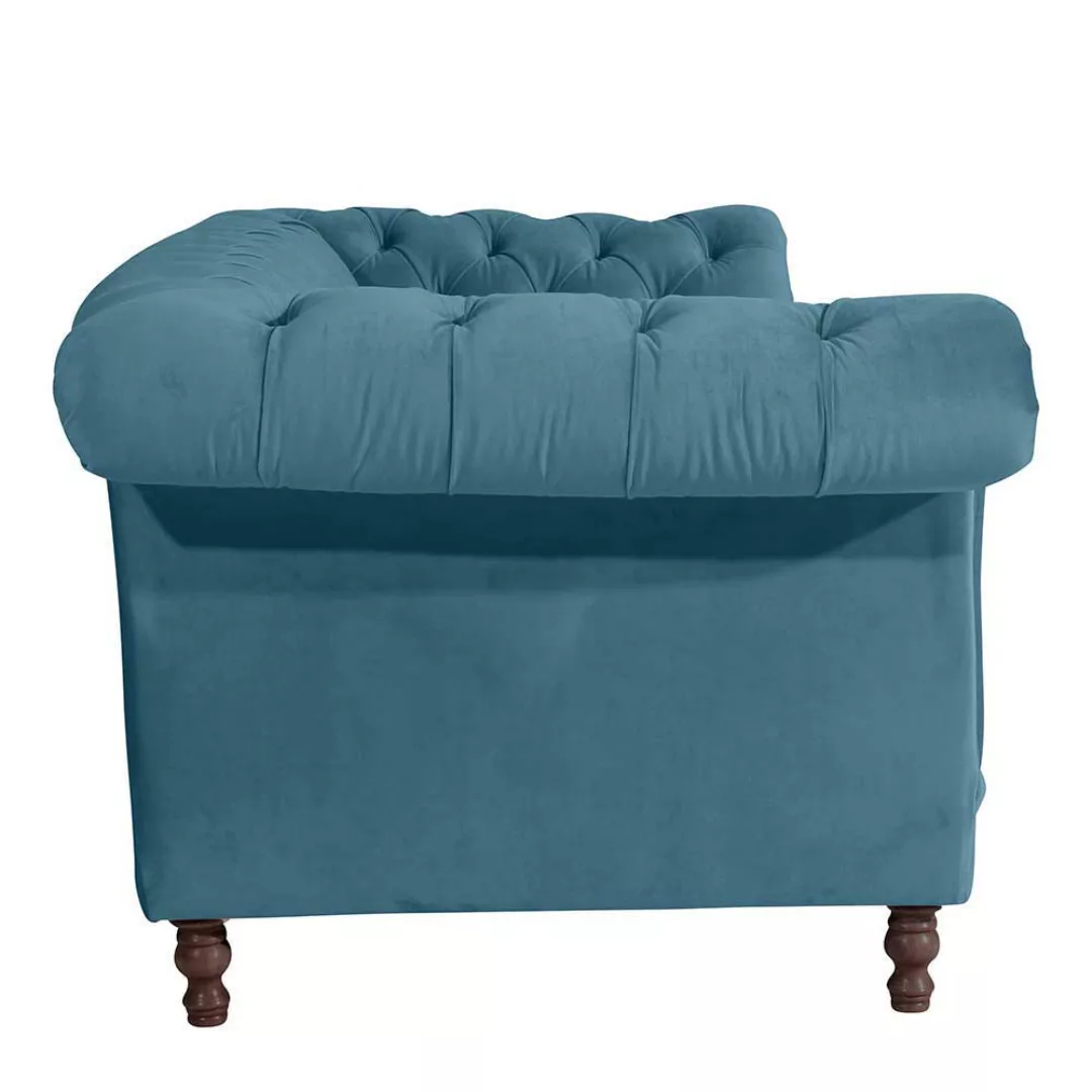 Dreisitzer Couch Velour Petrol im Barockstil 253 cm breit günstig online kaufen