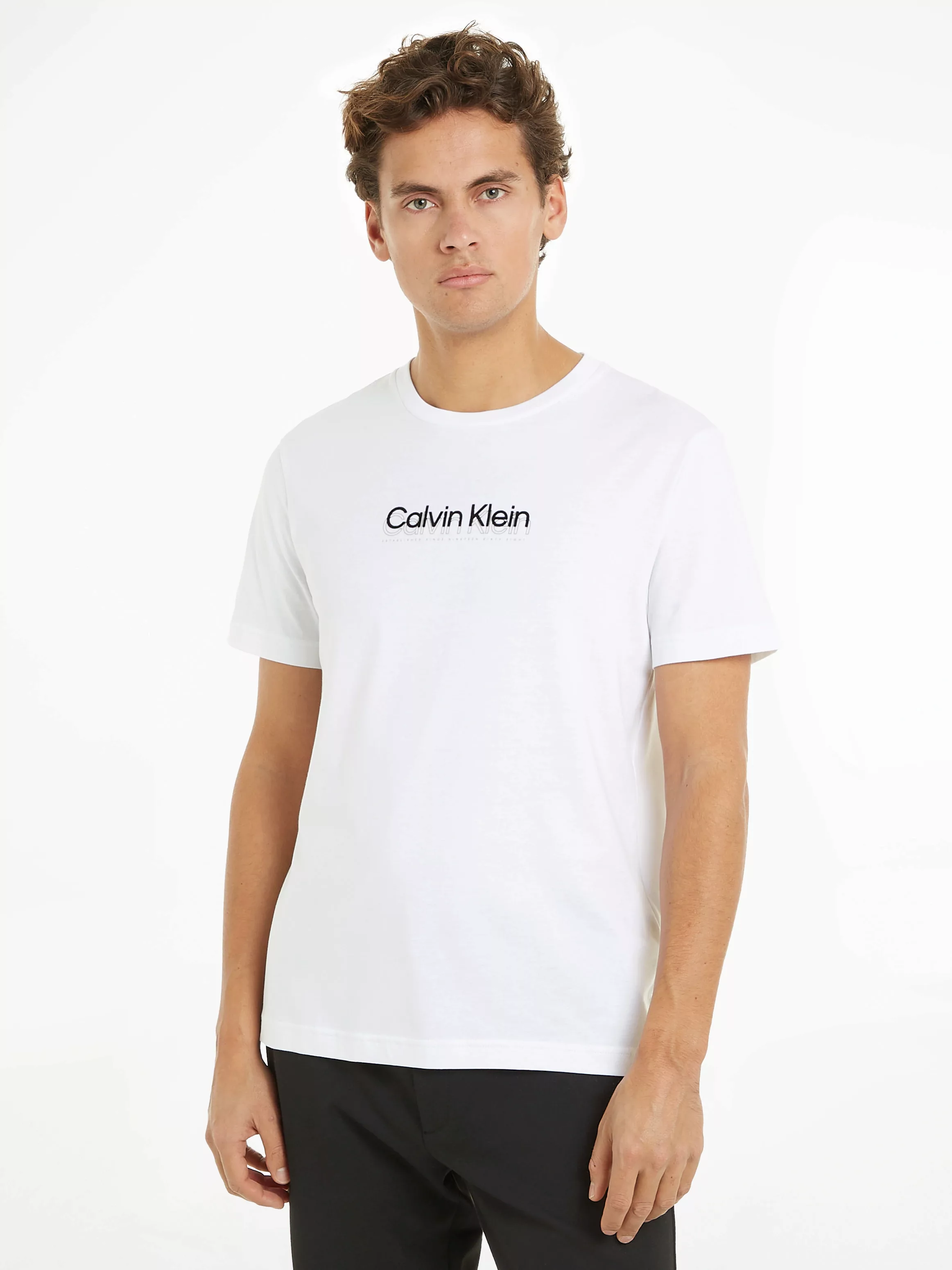 Calvin Klein T-Shirt FLOCK LOGO T-SHIRT mit Logoschriftzug günstig online kaufen