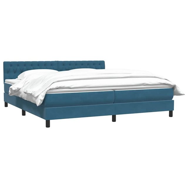 vidaXL Bett Boxspringbett mit Matratze Dunkelblau 180x210 cm Samt günstig online kaufen