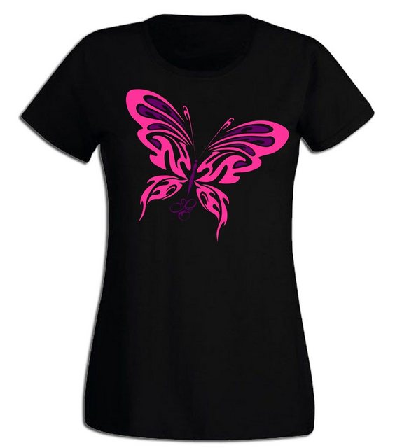 G-graphics T-Shirt Damen T-Shirt - Schmetterling Pink-Purple-Collection, Sl günstig online kaufen