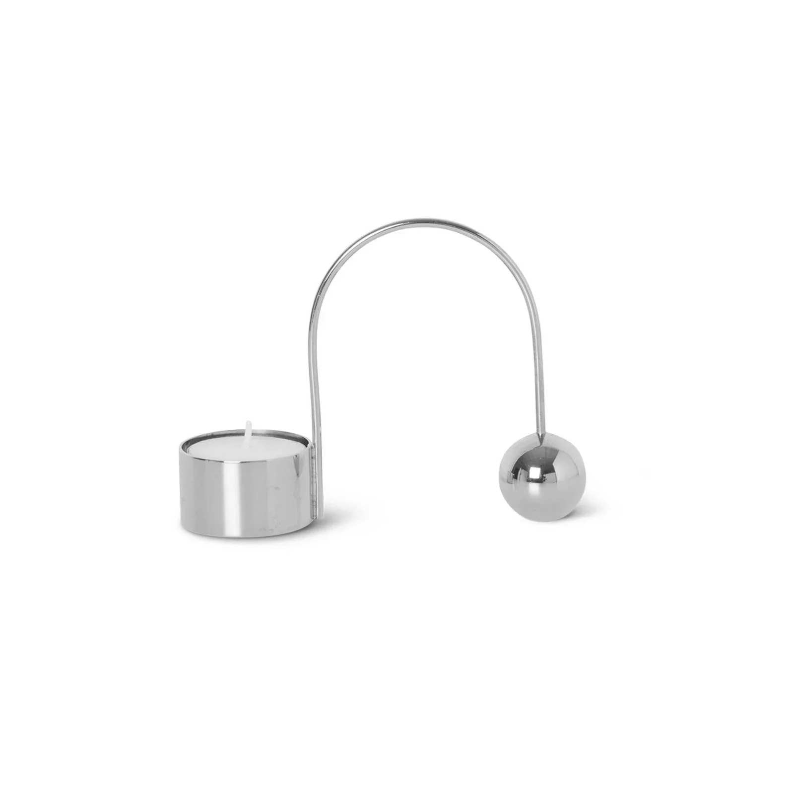 ferm LIVING Teelichthalter Balance, chrom, Messing, 12,5 cm günstig online kaufen