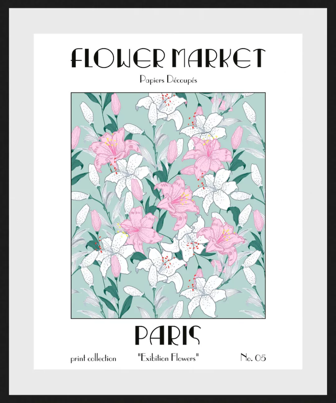 queence Bild "Flowermarket", (1 St.), HD Premium Poster-Druck inkl. Holzrah günstig online kaufen