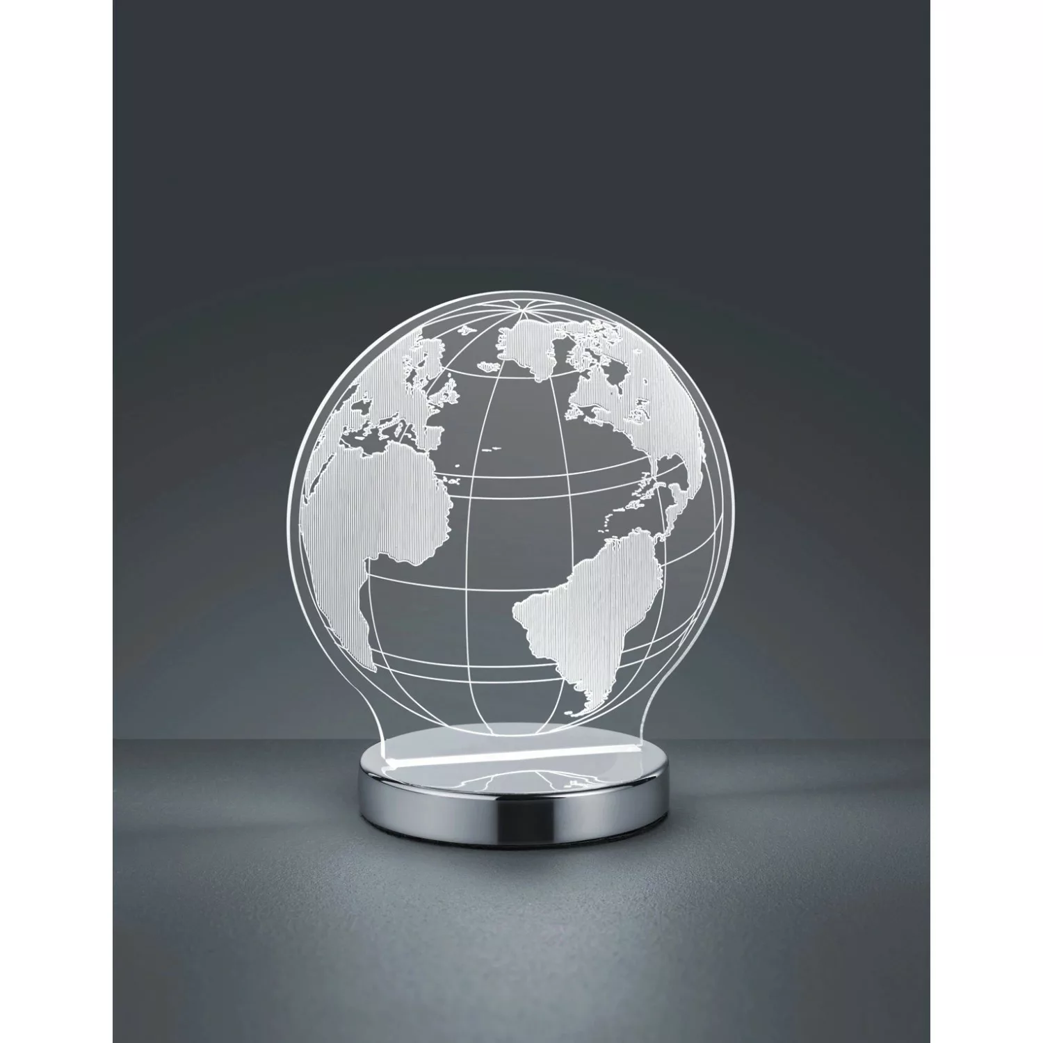 Reality LED Tischleuchte Globe 20 cm x 17,5 cm x 12 cm Chrom günstig online kaufen