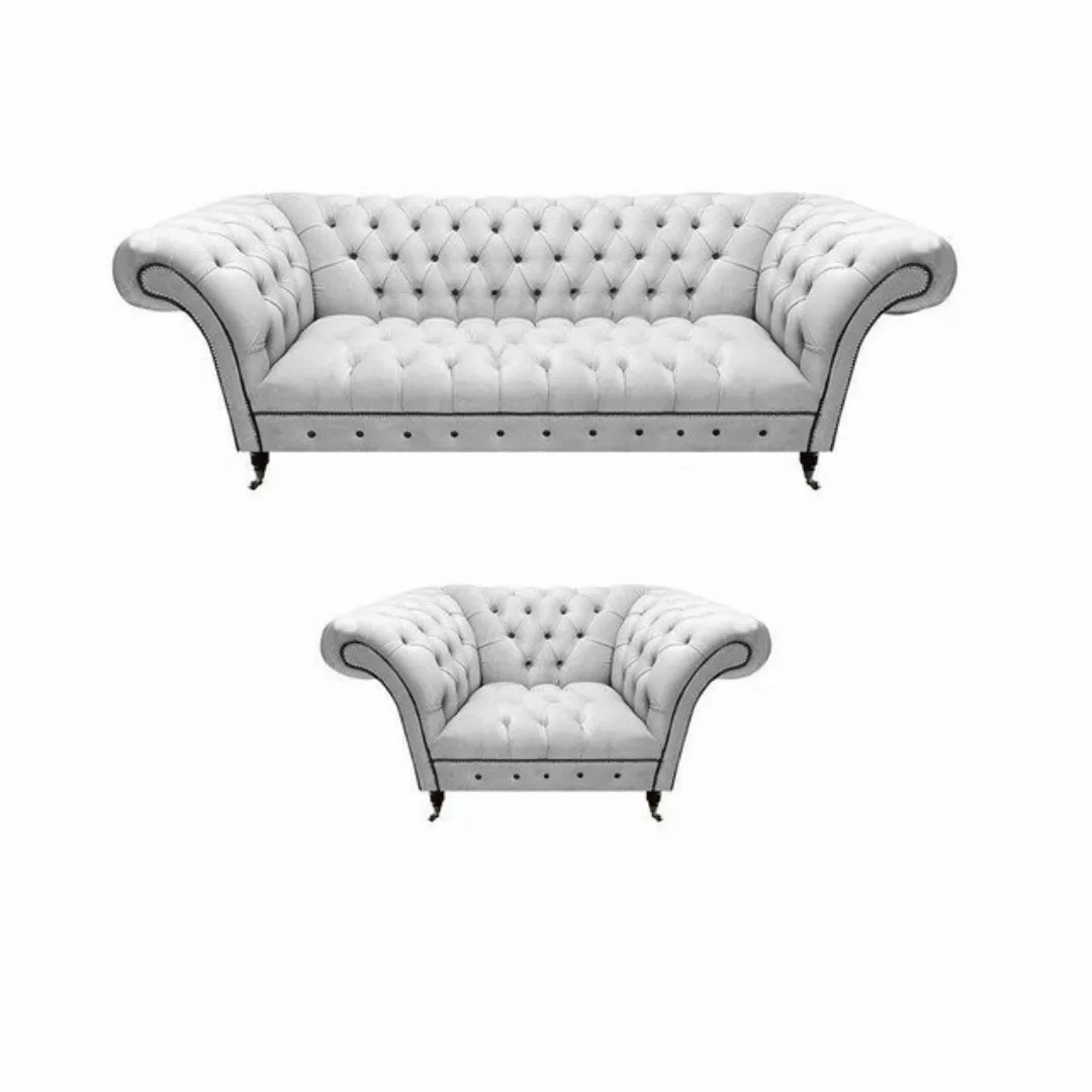 JVmoebel Chesterfield-Sofa Wohnzimmer Set Sofa Dreisitze Chesterfield Sesse günstig online kaufen