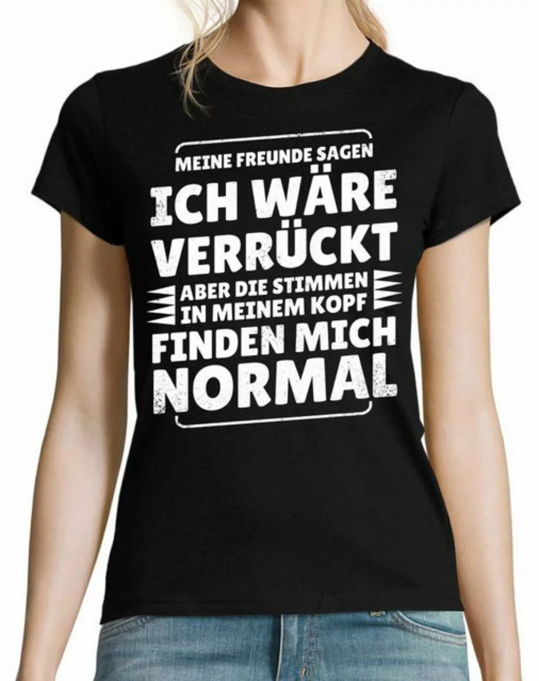 Youth Designz Print-Shirt Verrückt Normal Damen T-Shirt mit lustigen Spruch günstig online kaufen