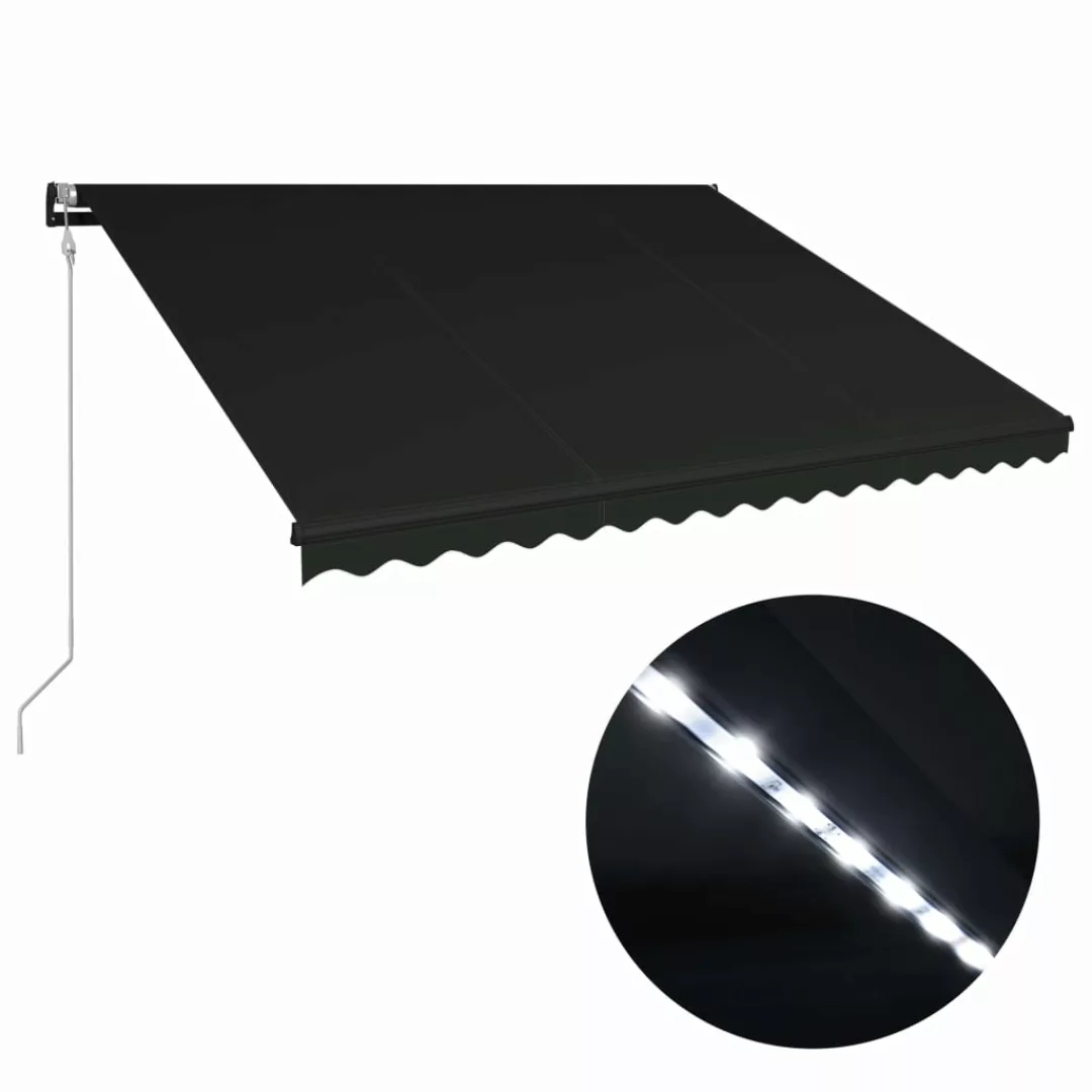 Einziehbare Markise Mit Windsensor & Led 400x300cm Anthrazit günstig online kaufen