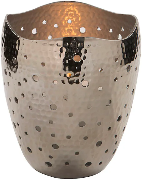Fink Windlicht »ELIAS«, (1 St.), Silberfarben - aus Aluminium, mit runden C günstig online kaufen