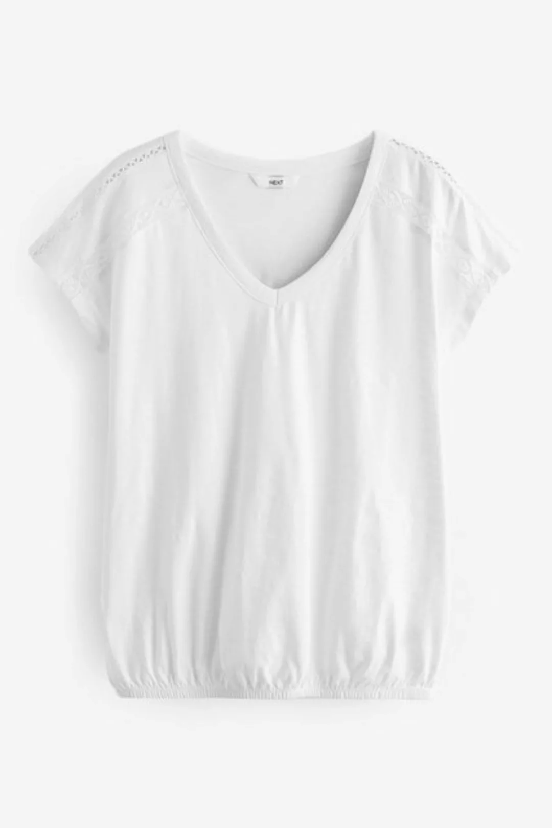 Next T-Shirt Top mit V-Ausschnitt und Ballonsaum (1-tlg) günstig online kaufen