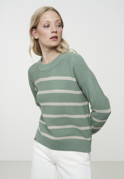 Gestreifter Damen Strickpullover Aus Baumwolle (Bio) | Celosia Stripes günstig online kaufen