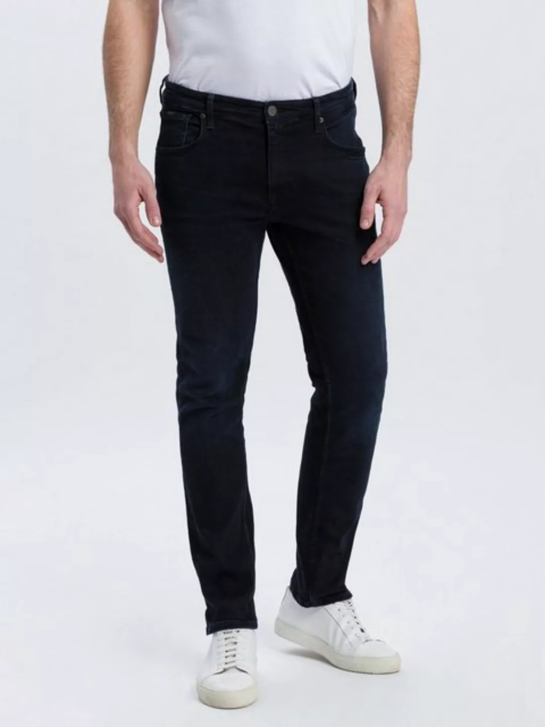 Cross Jeans Herren Jeans Damien - Slim Fit - Blau - Blue Black günstig online kaufen