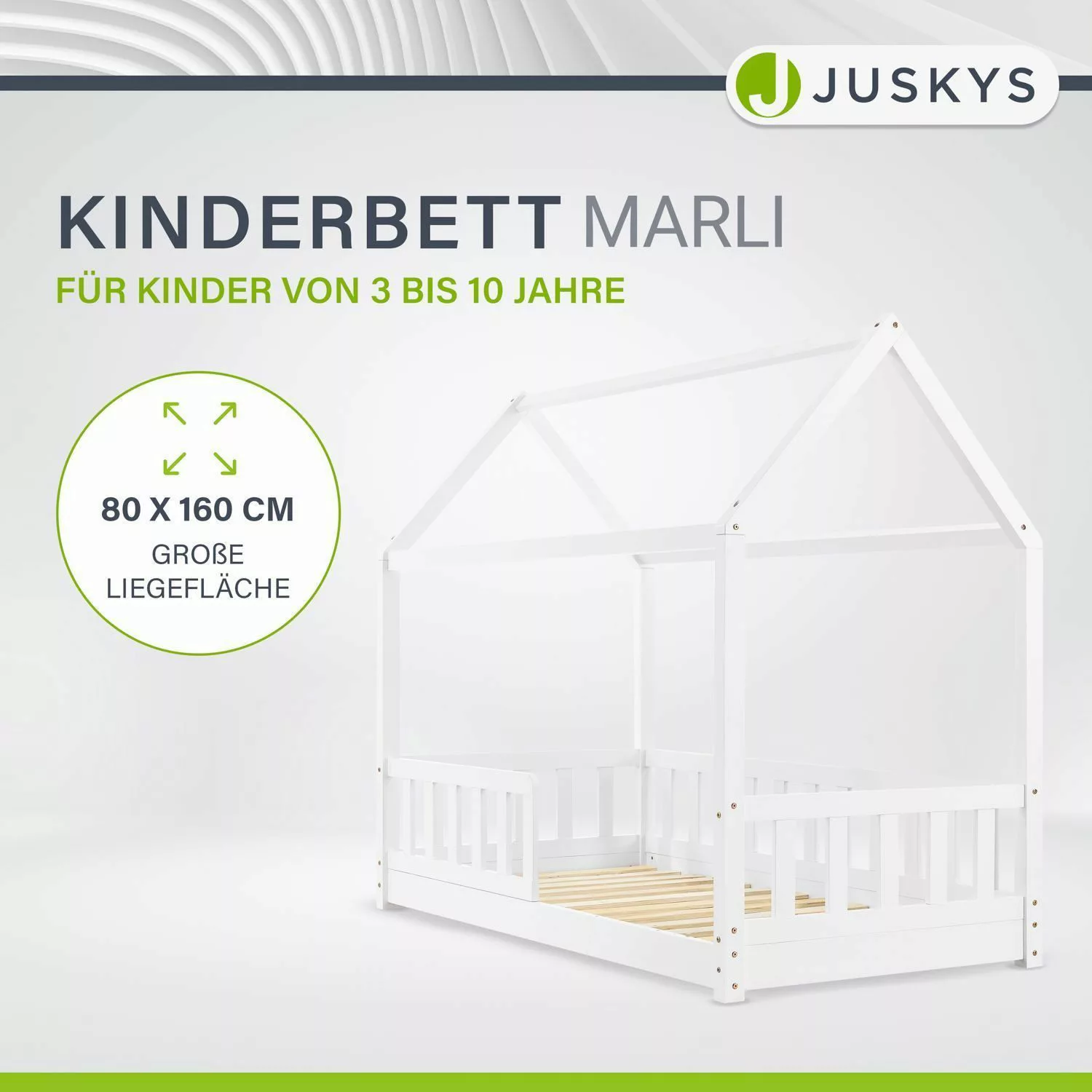Juskys Kinderbett Marli, 80x160 cm, 3 günstig online kaufen