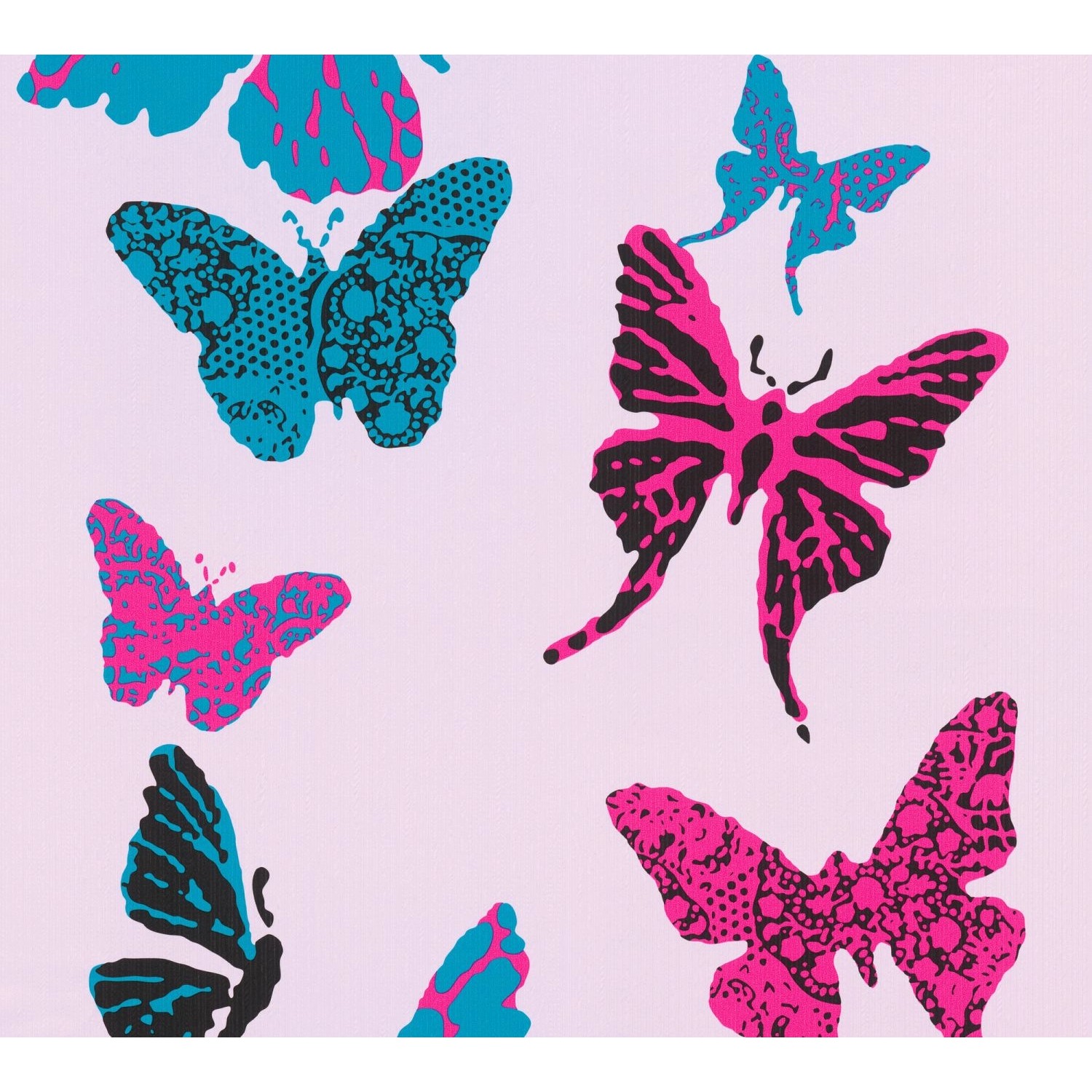 A.S. Création Tapete Schmetterlinge Dunkelviolett Blau und Schwarz 53 cm x günstig online kaufen