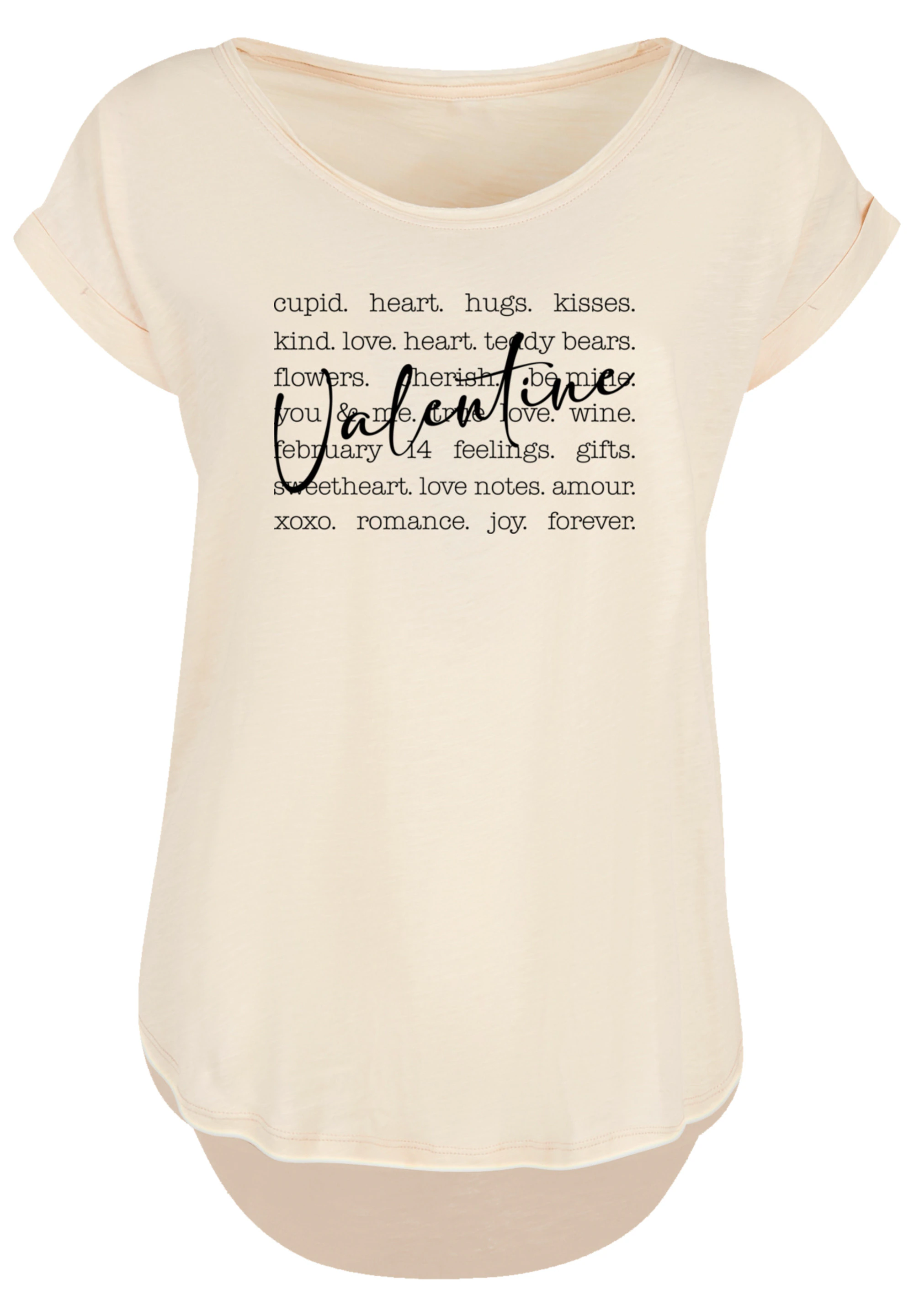 F4NT4STIC T-Shirt "Valentine Herz Hugs Kisses Love Flowers Joy", Premium Qu günstig online kaufen