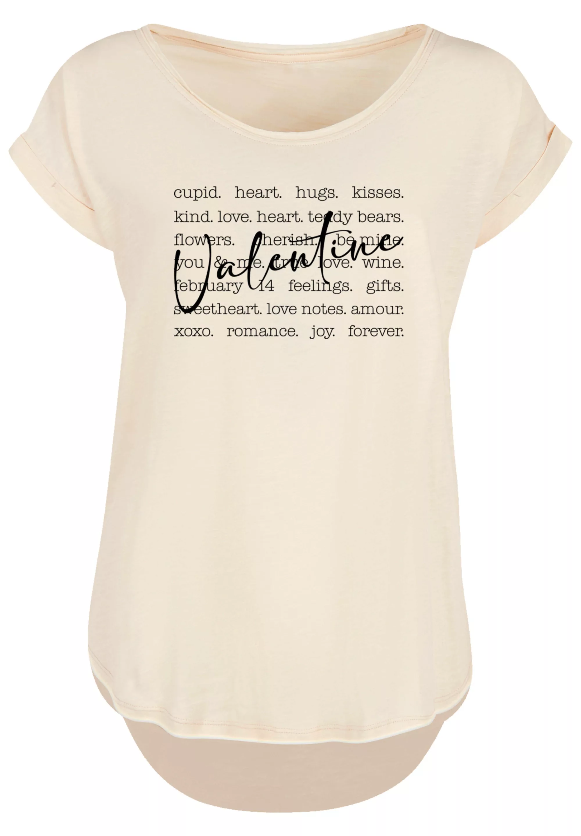 F4NT4STIC T-Shirt "Valentine Herz Hugs Kisses Love Flowers Joy", Premium Qu günstig online kaufen