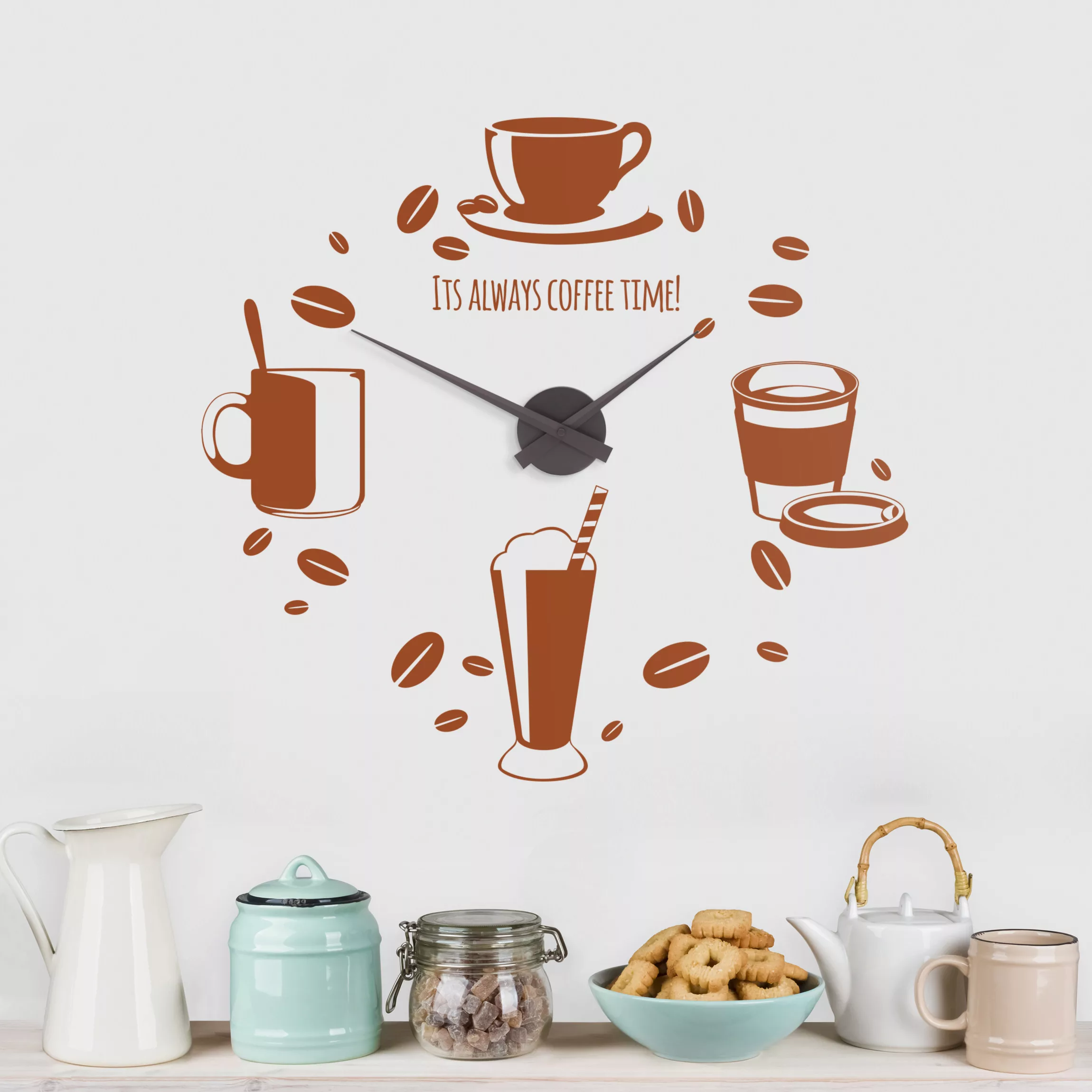 Wandtattoo-Uhr Its Always Coffee Time günstig online kaufen