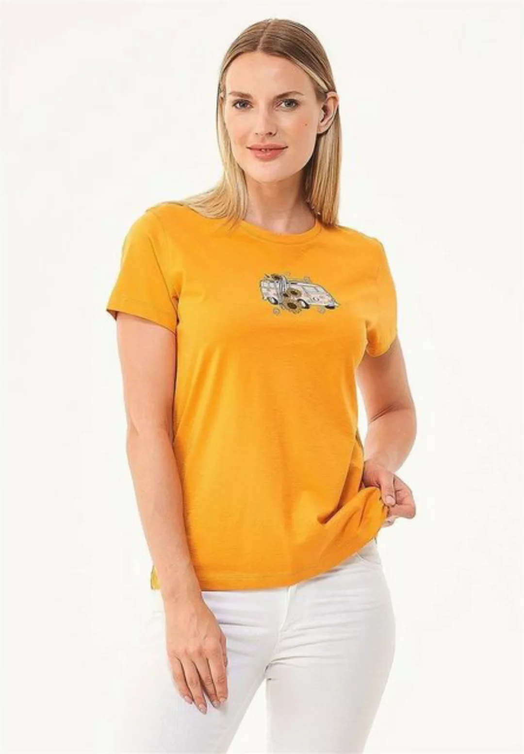 ORGANICATION T-Shirt Women's Printed T-shirt in Mango günstig online kaufen