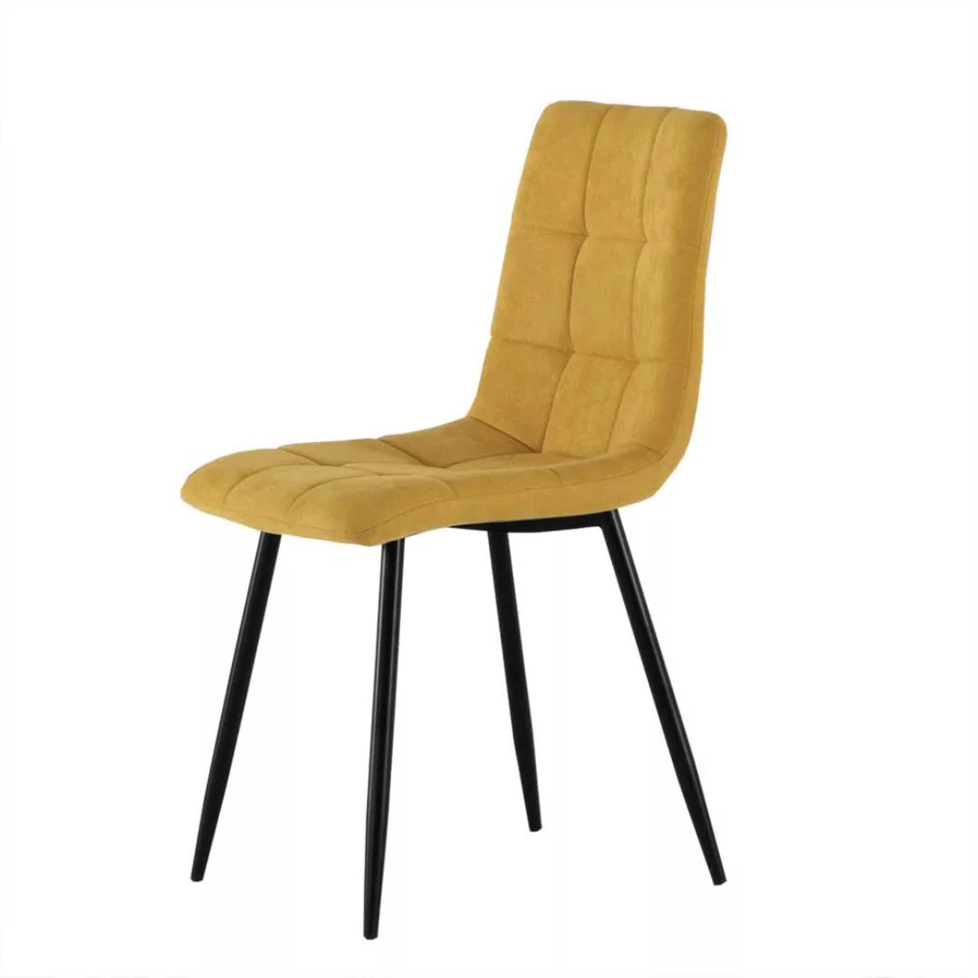 4 Stühle Esszimmer in Gelb und Schwarz aufwendigen Steppungen (4er Set) günstig online kaufen