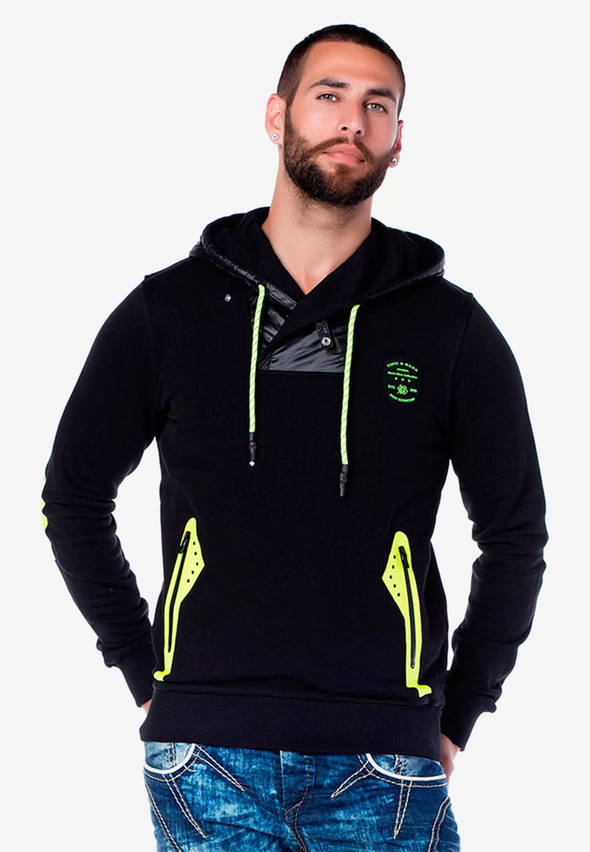 Cipo & Baxx Kapuzensweatshirt, mit auffälligen Neonakzenten günstig online kaufen