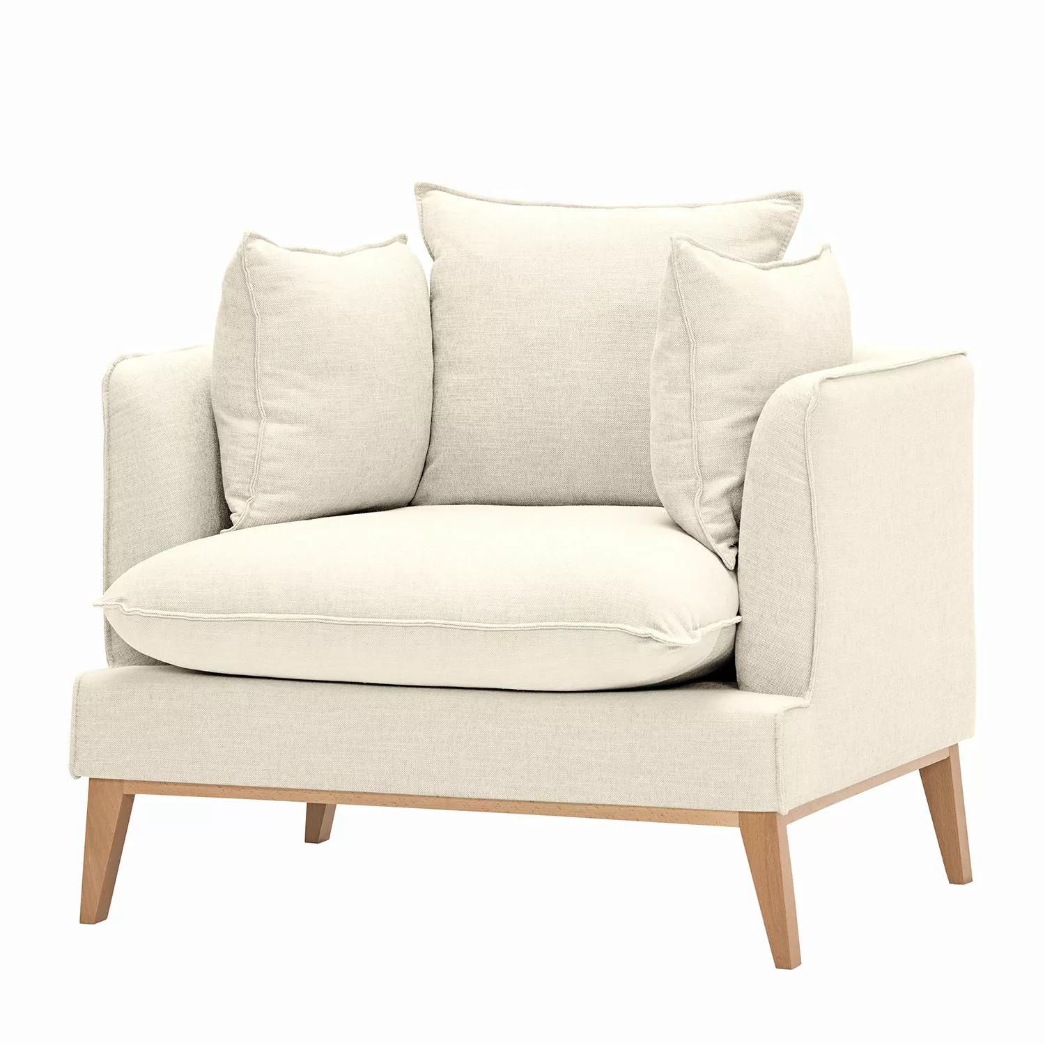 home24 Eva Padberg Collection Sessel Lavina I Cremeweiß Webstoff 101x95x85 günstig online kaufen